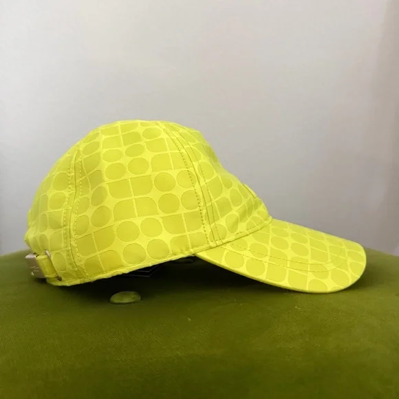 NWT Kate Spade Icon Neon Yellow Baseball Hat | New With Tags Baseball Cap - Picture 4 of 5